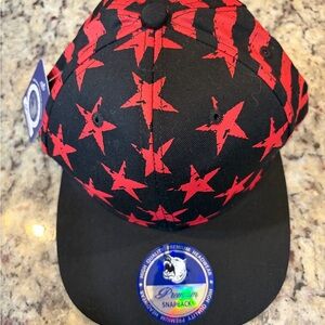 Premium Black and Red Star Snapback Hat